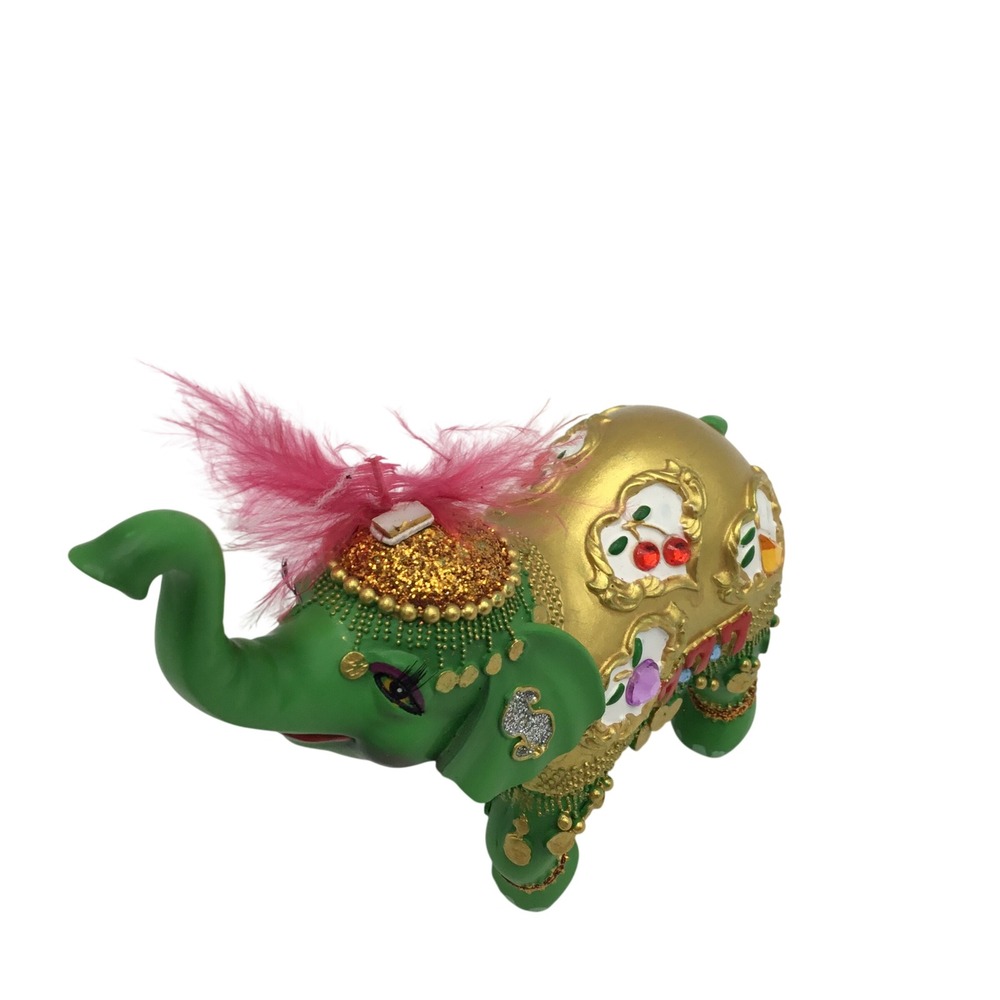 Margaret Le Van Hamilton Collection Green Gold Elephant Figurine 09-05148-001‎